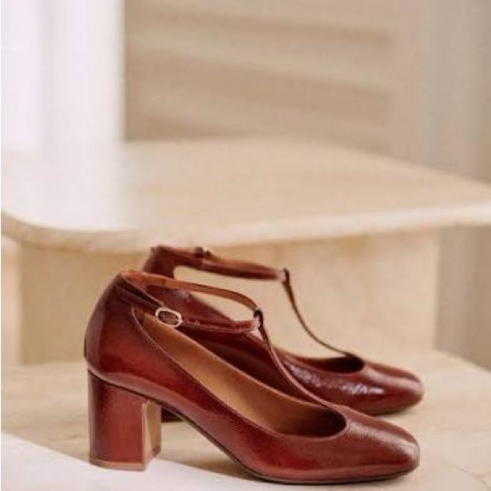 Sezane Marcie Babies Size 8 (FR 39) in Camel Laquer